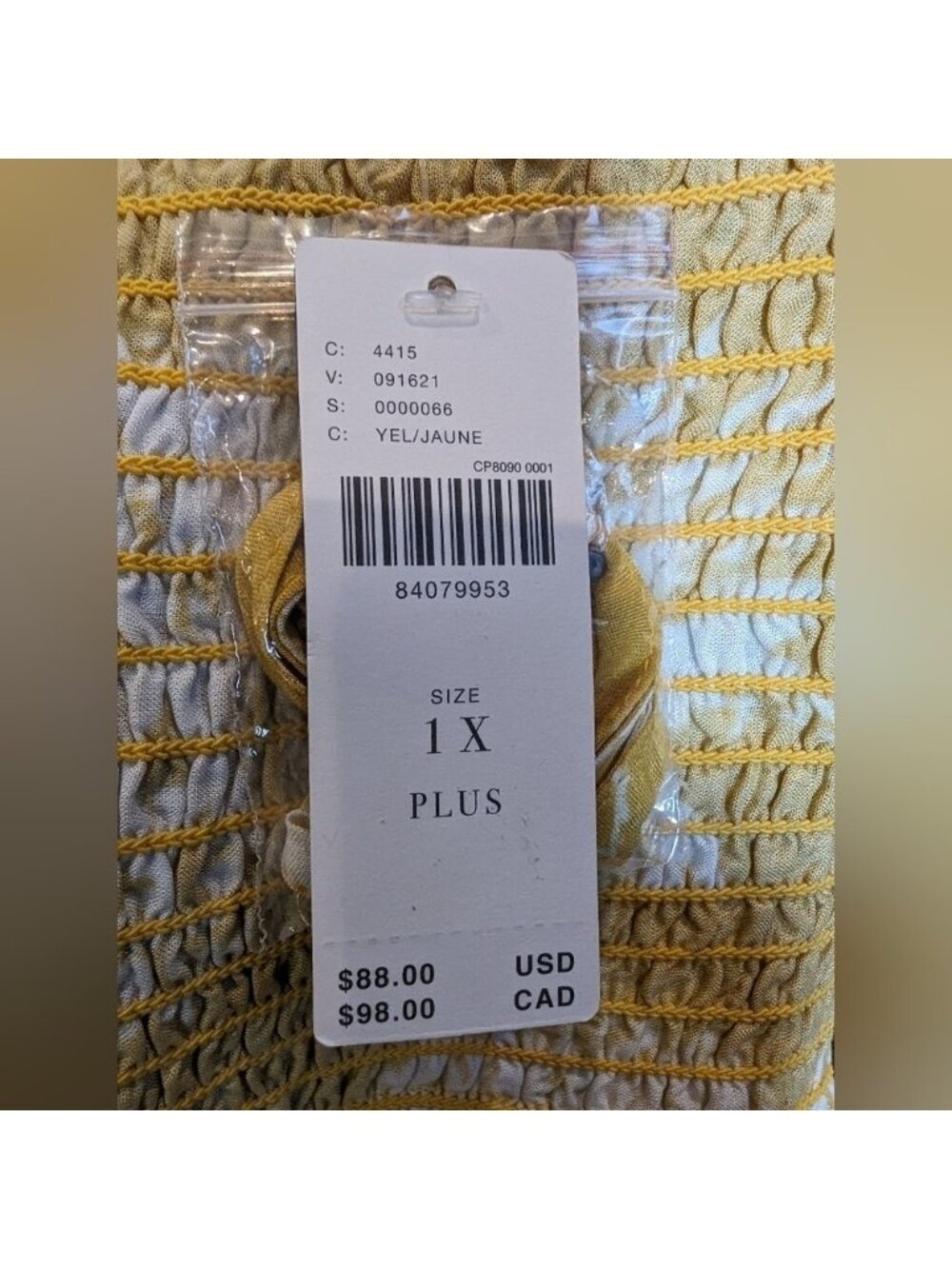 Anthropologie Yellow & White Mini Dress, Pineapple Print removable Straps sz 1x - Picture 14 of 16